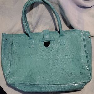 Faux snakeskin tote